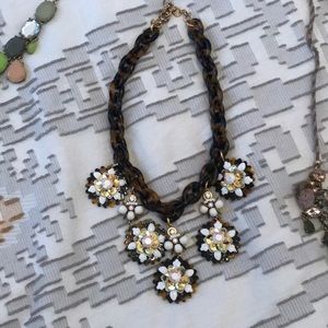 J. Crew tortoise flower drop necklace
